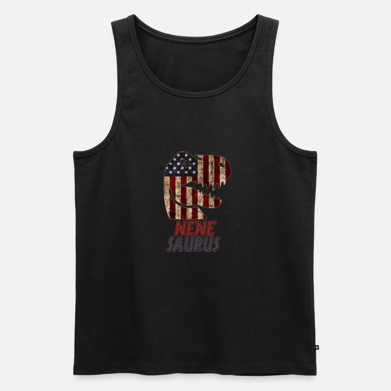 Patriotic Nene Dinosaur - Männer Premium Bio Tank Top - Schwarz