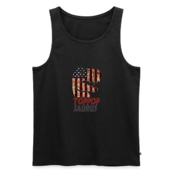 Patriotic Toppop Dinosaur - Männer Premium Bio Tank Top - Schwarz - Vorne - AI Model Male 178 light (178cm)