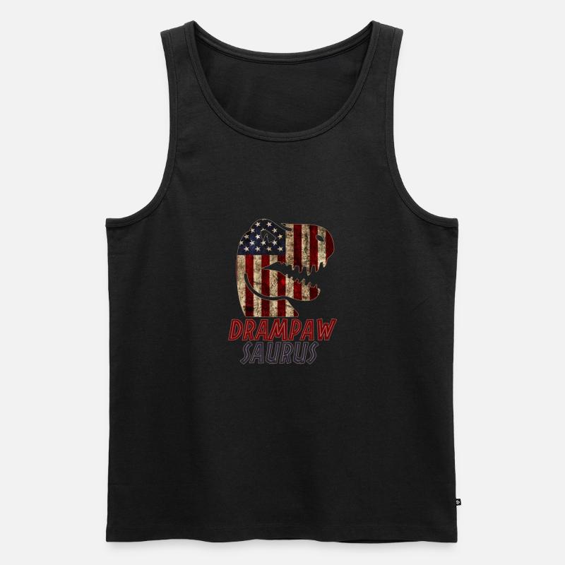 Patriotic Drampaw Dinosaur - Männer Premium Bio Tank Top - Schwarz