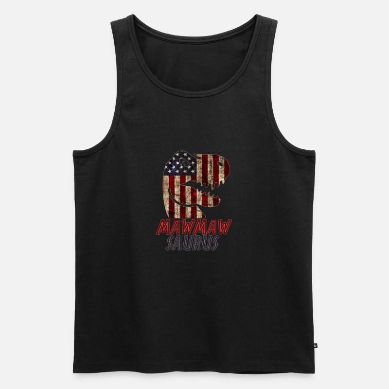 Patriotic Mawmaw Dinosaur - Männer Premium Bio Tank Top - Schwarz