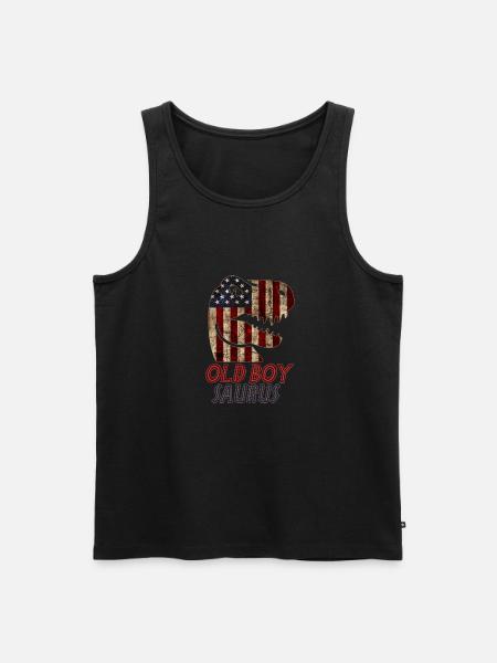 Patriotic Old Boy Dinosaur - Men's Premium Organic Tank Top - black
