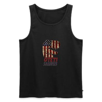 Patriotic Otets Dinosaur - Men's Premium Organic Tank Top - black - Front - AI Model Male 178 light (178cm)