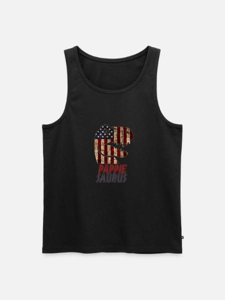 Patriotic Pappie Dinosaur - Men's Premium Organic Tank Top - black