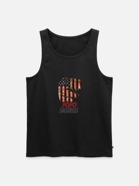 Patriotic Popo Dinosaur - Men's Premium Organic Tank Top - black