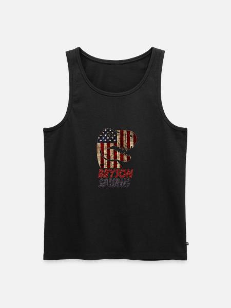 Patriotic Bryson Dinosaur Brysonsaurus - Männer Premium Bio Tank Top - Schwarz