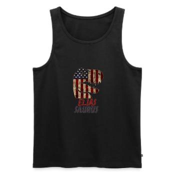 Patriotic Elias Dinosaur Eliassaurus - Men's Premium Organic Tank Top - black - Front - AI Model Male 178 light (178cm)