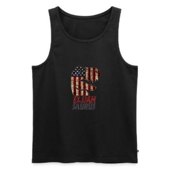 Patriotic Elijah Dinosaur Elijahsaurus - Men's Premium Organic Tank Top - black - Front - AI Model Male 178 light (178cm)