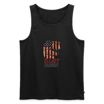 Patriotique Elliot Dinosaure Elliotsaurus - Débardeur bio Premium Homme - noir - Devant - Michal (187cm)