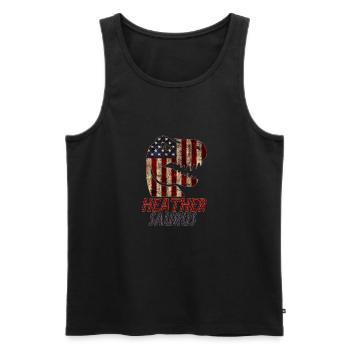 Patriotic Heather Dinosaur Heathersaurus - Men's Premium Organic Tank Top - black - Front - AI Model Male 178 light (178cm)