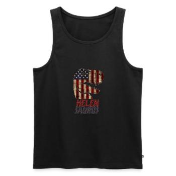 Patriotic Helen Dinosaur Helensaurus - Men's Premium Organic Tank Top - black - Front - Michal (187cm)