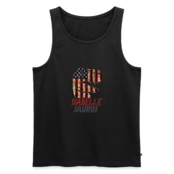 Patriotic Isabelle Dinosaur Isabellesaurus - Men's Premium Organic Tank Top - black - Front - AI Model Male 178 light (178cm)
