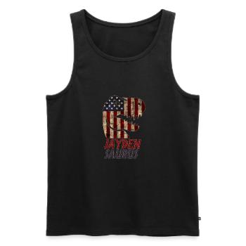 Patriotic Jayden Dinosaur Jaydensaurus - Men's Premium Organic Tank Top - black - Front - AI Model Male 178 light (178cm)