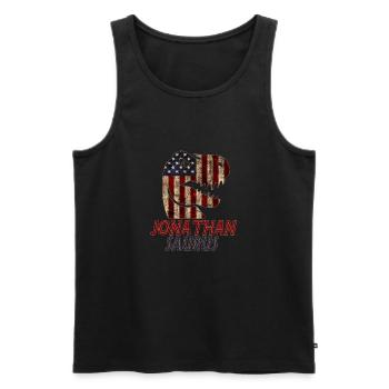 Patriotic Jonathan Dinosaur Jonathansaurus - Men's Premium Organic Tank Top - black - Front - Michal (187cm)