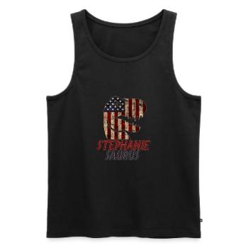 Patriotic Stephanie Dinosaur Stephaniesaurus - Men's Premium Organic Tank Top - black - Front - AI Model Male 178 light (178cm)