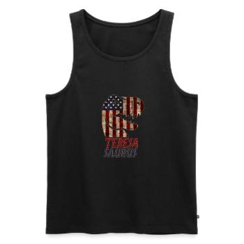 Patriotic Teresa Dinosaur Teresasaurus - Männer Premium Bio Tank Top - Schwarz - Vorne - AI Model Male 178 light (178cm)