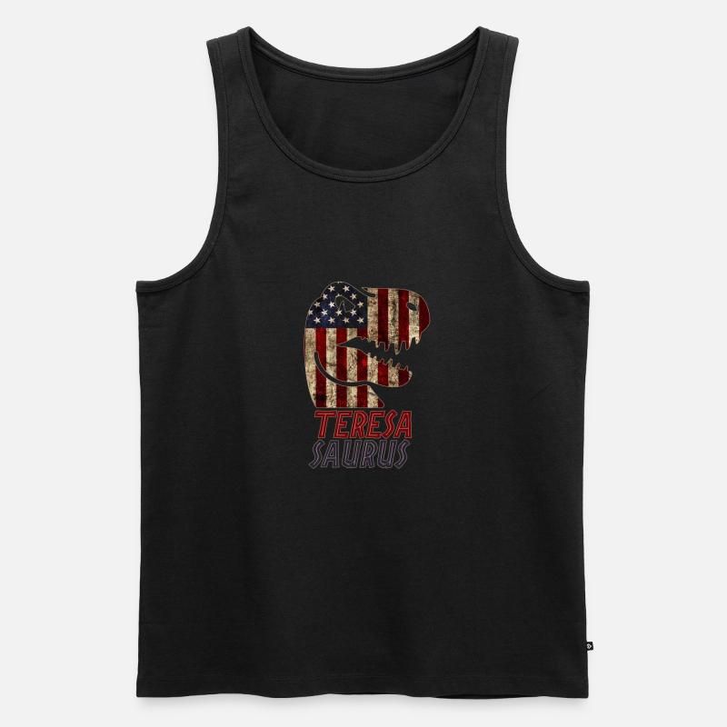 Patriotic Teresa Dinosaur Teresasaurus - Männer Premium Bio Tank Top - Schwarz