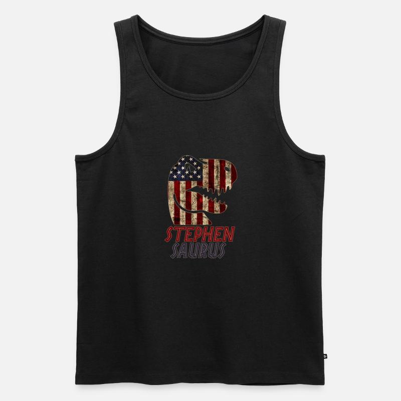 Patriotic Stephen Dinosaur Stephensaurus - Men's Premium Organic Tank Top - black