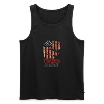 Patriotic Theresa Dinosaur Theresasaurus - Männer Premium Bio Tank Top - Schwarz - Vorne - AI Model Male 178 light (178cm)