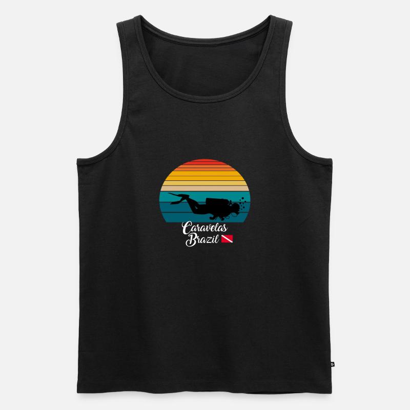 Caravelas Brazil Diving - Männer Premium Bio Tank Top - Schwarz