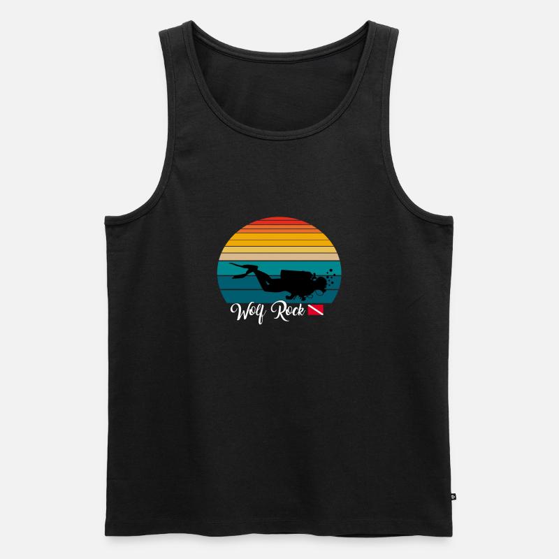 Wolf Rock Australie Plongée - Débardeur bio Premium Homme - noir