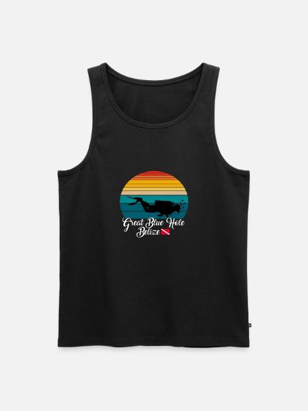 Great Blue Hole Belize Diving - Men's Premium Organic Tank Top - black