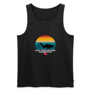San Juan Island US Island Scuba Diving - Men's Premium Organic Tank Top - black - Front - Michal (187cm)