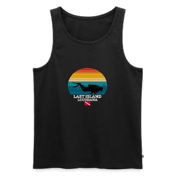 Dernière île US Island Plongée - Débardeur bio Premium Homme - noir - Devant - Michal (187cm)