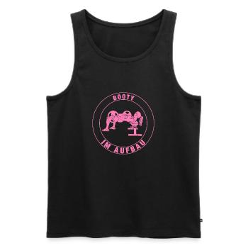 Fitness Sportlerin, Hip Thrust, Gym, Krafttraining - Männer Premium Bio Tank Top - Schwarz - Vorne - AI Model Male 178 light (178cm)