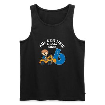 6. Geburtstag Bagger Junge - Männer Premium Bio Tank Top - Schwarz - Vorne - Michal (187cm)