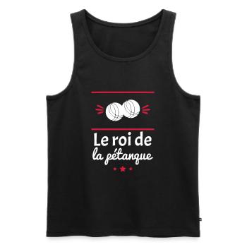 Le roi de la pétanque, idée cadeau bouliste - Débardeur bio Premium Homme - noir - Devant - Michal (187cm)