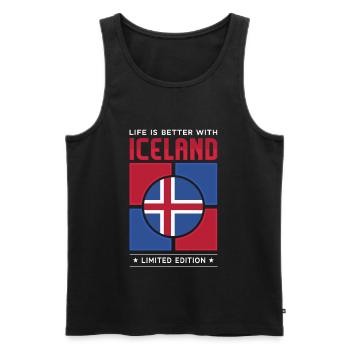 Iceland - Men's Premium Organic Tank Top - black - Front - Michal (187cm)
