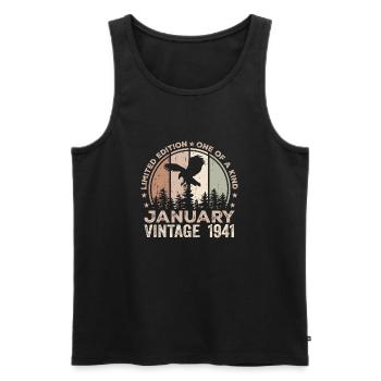 Unvergleichlich seit Januar 1941 83 Jubiläum - Männer Premium Bio Tank Top - Schwarz - Vorne - Michal (187cm)