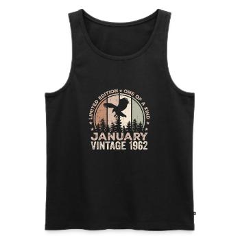 Unvergleichlich seit Januar 1962 62 Jubiläum - Männer Premium Bio Tank Top - Schwarz - Vorne - Michal (187cm)