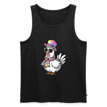 I Love My Chickens - Funny Chickens Cartoon - Men's Premium Organic Tank Top - black - Front - AI Model Male 178 light (178cm)