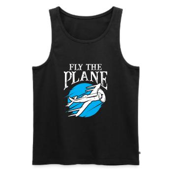 Fly The Plane - Männer Premium Bio Tank Top - Schwarz - Vorne - AI Model Male 178 light (178cm)