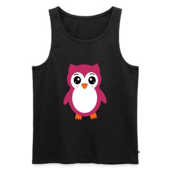 Cadeau de t-shirt hiboux kawaii mignons - Débardeur bio Premium Homme - noir - Devant - AI Model Male 178 light (178cm)