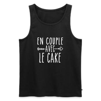 En Couple avec Cake, cadeau Fans de Cake - Débardeur bio Premium Homme - noir - Devant - AI Model Male 178 light (178cm)