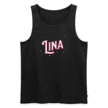 Lina Namen personalisiert - Männer Premium Bio Tank Top - Schwarz - Vorne - AI Model Male 178 light (178cm)