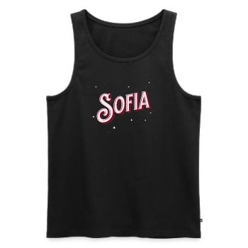 Sofia Namen personalisiert - Männer Premium Bio Tank Top - Schwarz - Vorne - AI Model Male 178 light (178cm)