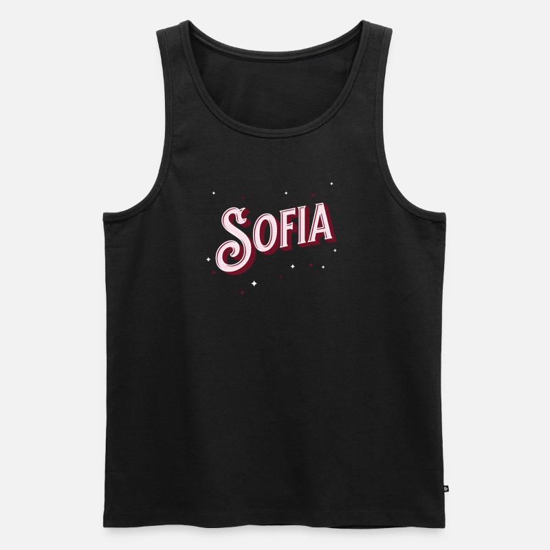 Sofia names personalized - Men's Premium Organic Tank Top - black