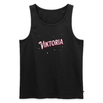 Victoria Name Personalized - Men's Premium Organic Tank Top - black - Front - AI Model Male 178 light (178cm)