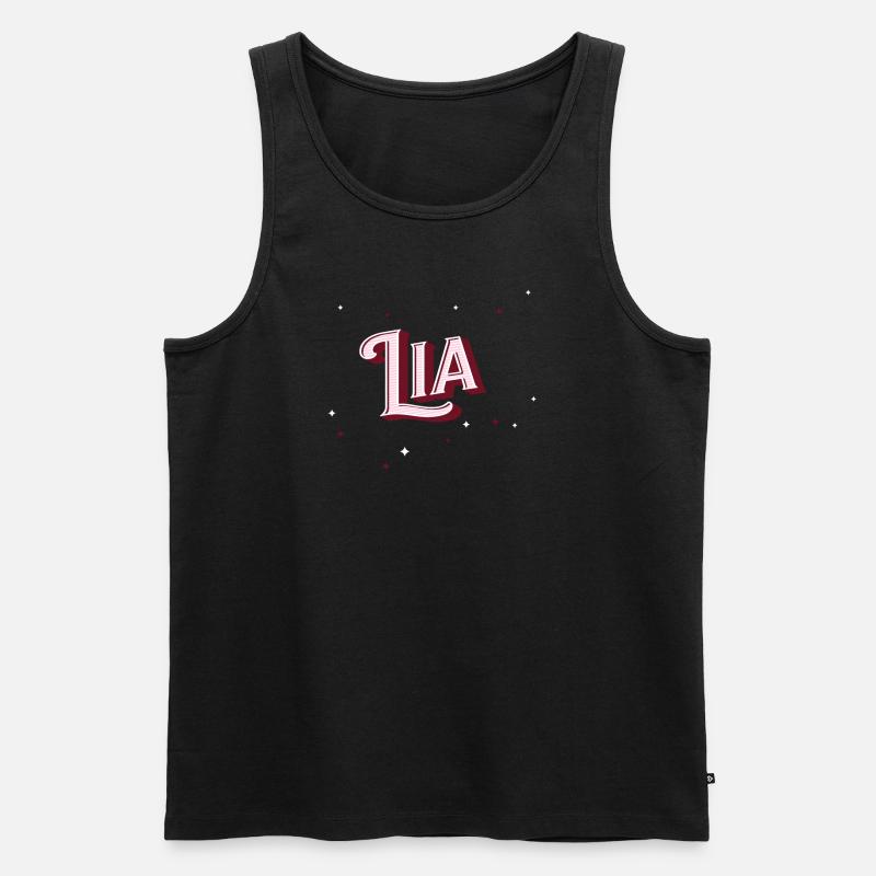 Lia name personalized - Men's Premium Organic Tank Top - black