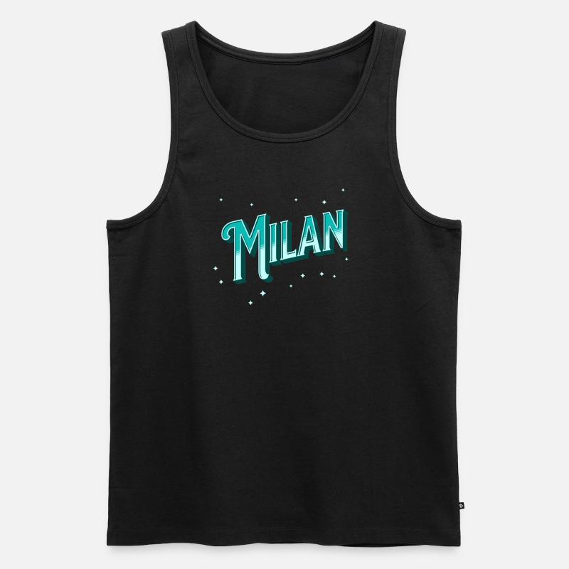 Milan name personalized - Men's Premium Organic Tank Top - black