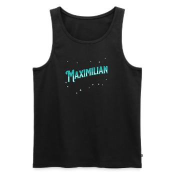 Maximilian Namen personalisiert - Männer Premium Bio Tank Top - Schwarz - Vorne - AI Model Male 178 light (178cm)