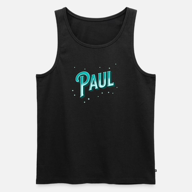 Paul name personalized - Men's Premium Organic Tank Top - black
