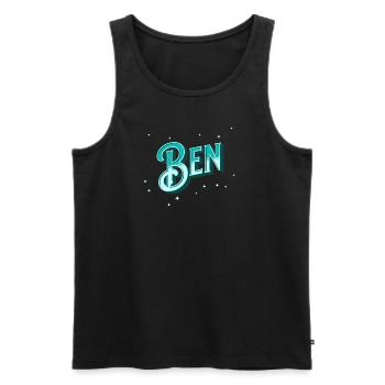 Ben Namen personalisiert - Männer Premium Bio Tank Top - Schwarz - Vorne - AI Model Male 178 light (178cm)