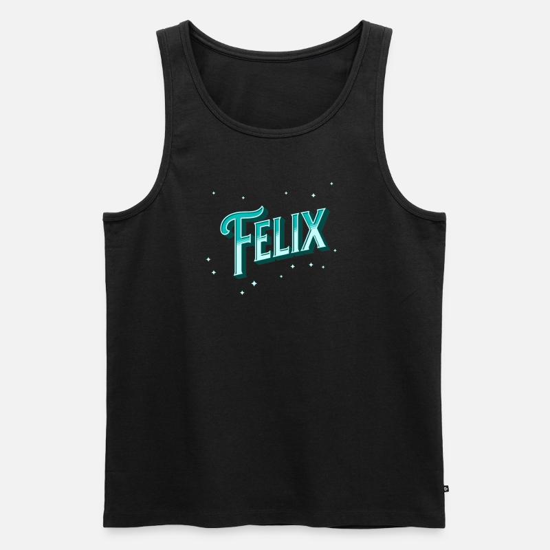 Felix Namen personalisiert - Männer Premium Bio Tank Top - Schwarz