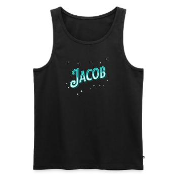 Noms Jacob personnalisés - Débardeur bio Premium Homme - noir - Devant - AI Model Male 178 light (178cm)