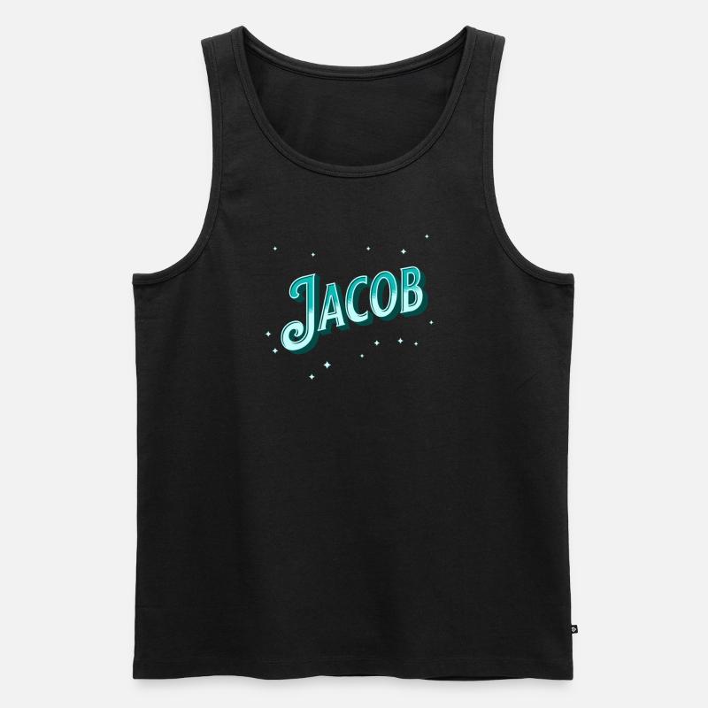 Jacob Namen personalisiert - Männer Premium Bio Tank Top - Schwarz