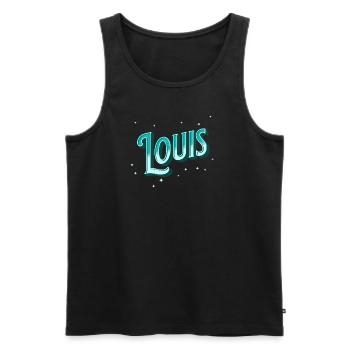 Louis name personalized - Men's Premium Organic Tank Top - black - Front - AI Model Male 178 light (178cm)